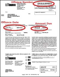 Offence information highlighted