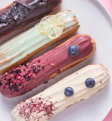 Pieces of Eclairs (pastries)