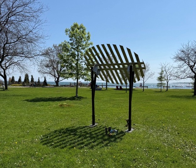 exhibit displaying aluminum lattice structures