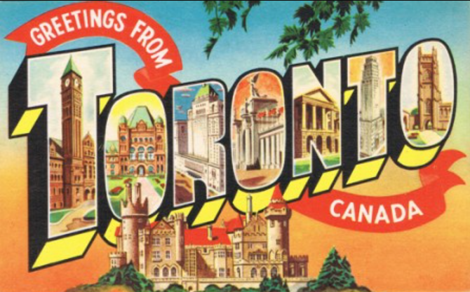 Vintage postcard depicting different Toronto Monuments