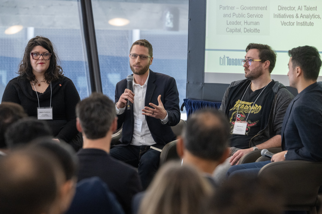 Photo of speaker and attendees at previous Ecosystem Connects event.