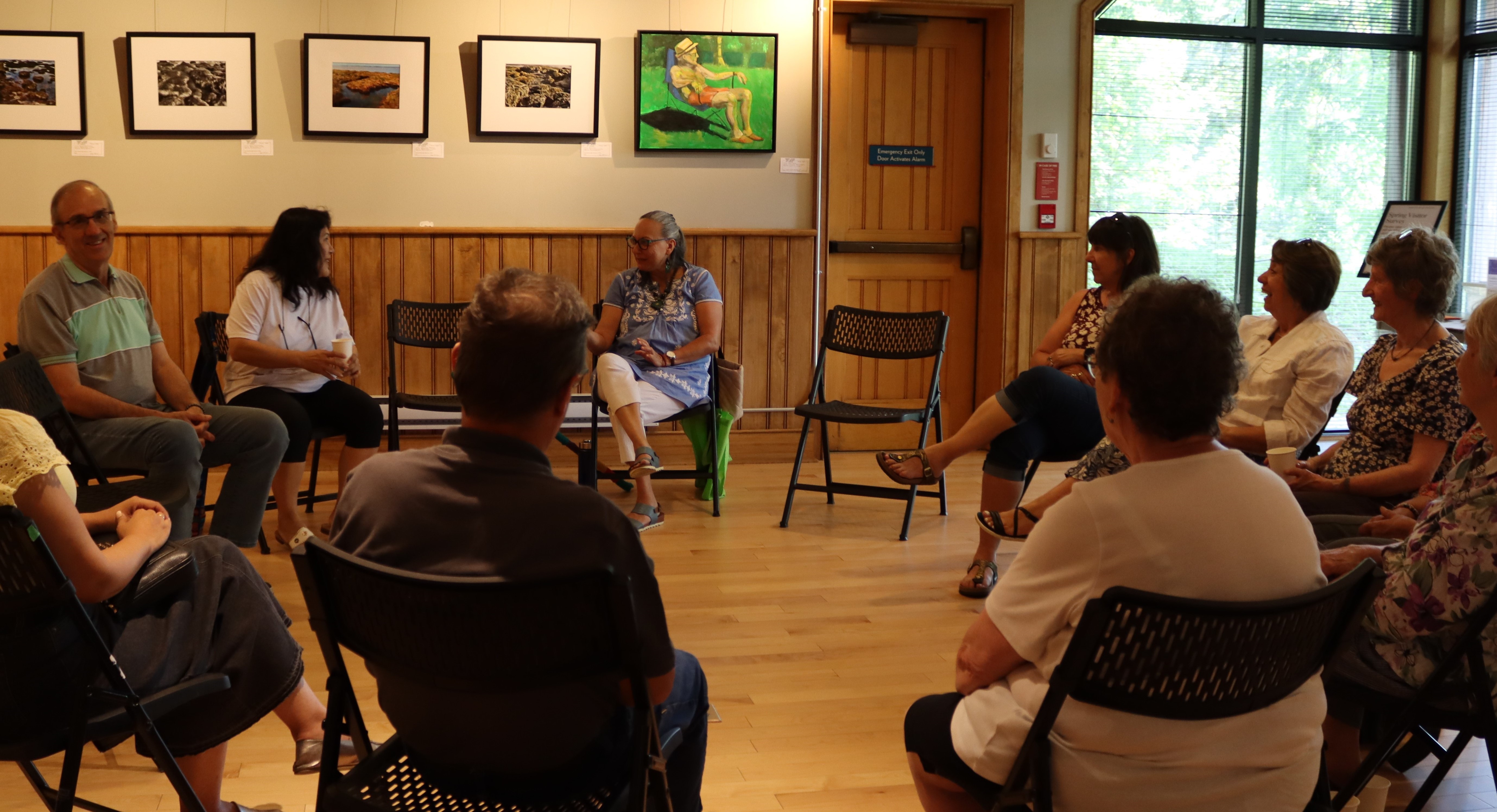 A group of storytellers sitting in a circle