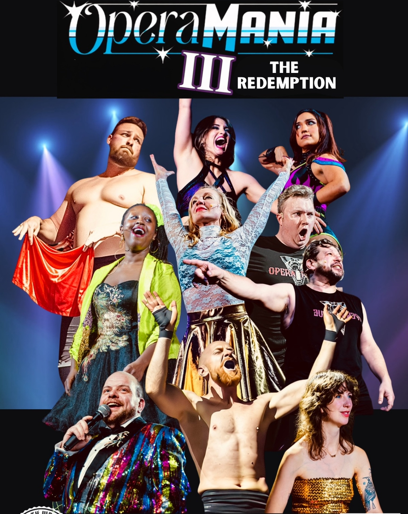 Classic wrestling style promo pic with an operatic twist