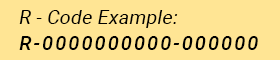 You must include letter R with your Code